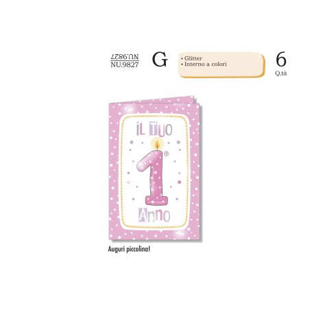 Biglietti Numeri Bambini pois 1 lei -6pz NU9827