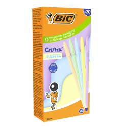 BIC Cristal Pastel penna a sfera inchiostro blu 20 pezzi