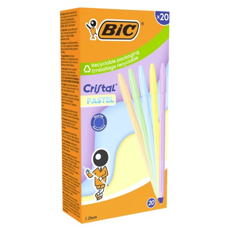 BIC Cristal Pastel penna a sfera inchiostro blu 20 pezzi