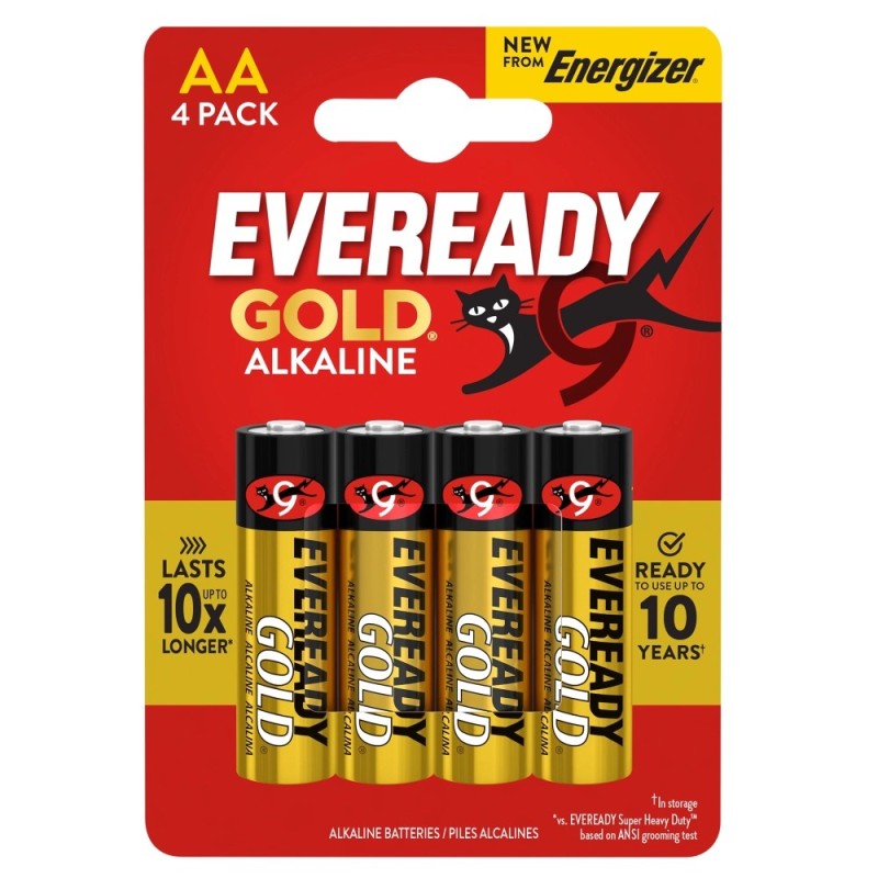 Eveready Gold pile stilo AA alcaline 1,5 V LR6 – blister 4 pezzi