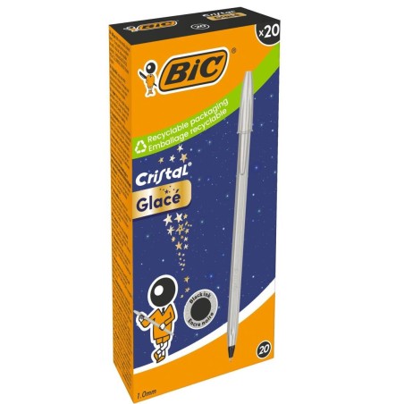 BIC Cristal Glacé argento inchiostro nero 20 pezzi