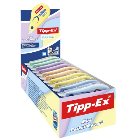 Tipp-Ex Mini Pocket Mouse Pastel correttore espositore 10 pz