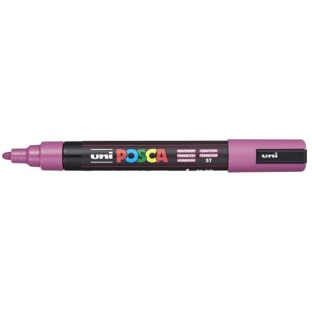 UNI BALL UNIPOSCA Pennarello Marcatore a Base D'Acqua Punta Media Lampone 6Pz PC5M 57