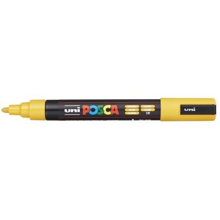 UNI BALL UNIPOSCA Pennarello Marcatore a Base D'Acqua Punta Media Ocra 6Pz PC5M 19