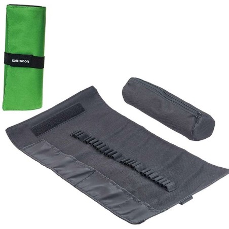 KOH-I-NOOR Astuccio Arrotolabile 24 Scomparti con Zip Col. Verde DJTG-24