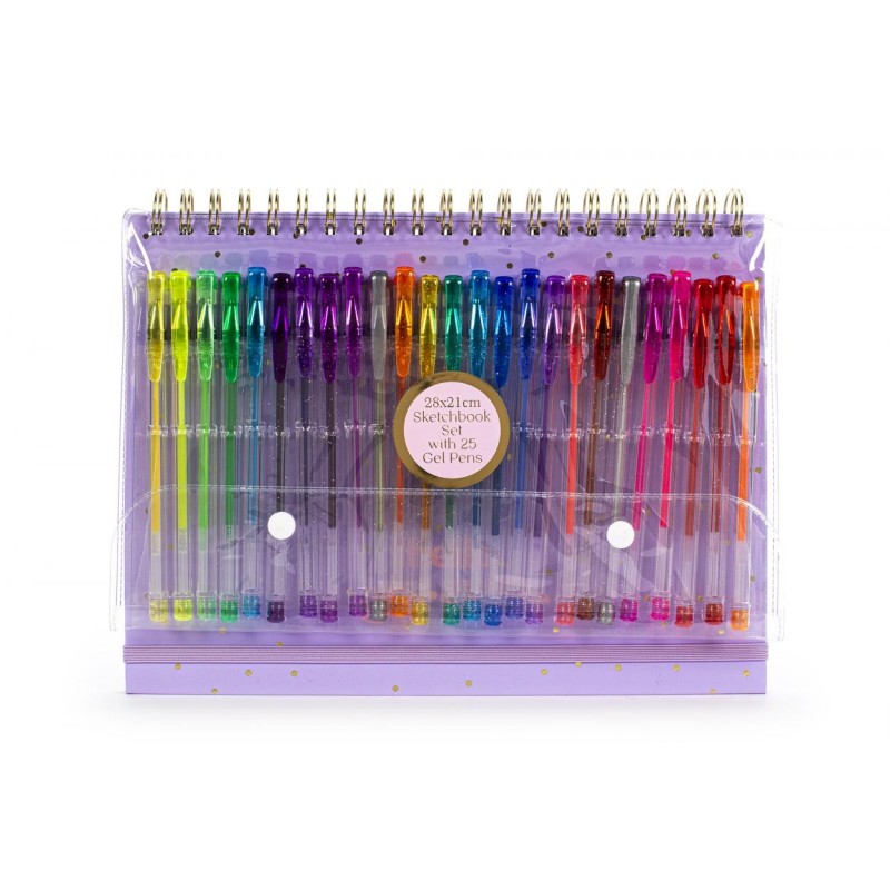 Seven SKETCHBOOK WITH 25 GEL PENS HELLO GORGEOUS TRI-COASTAL P&P M 30750TJ-32864 Seven SKETCHBOOK WITH 25 GEL PENS HELLO GORGEOUS TRI-COASTAL P&P M 30750TJ-32864