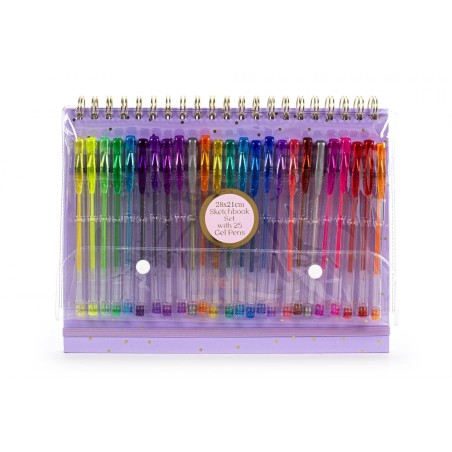 Seven SKETCHBOOK WITH 25 GEL PENS HELLO GORGEOUS TRI-COASTAL P&P M 30750TJ-32864