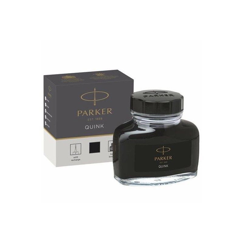 INCHIOSTRO STILOGRAFICO PARKER PEN QUINK NERO 57ml 1950375 INCHIOSTRO STILOGRAFICO PARKER PEN QUINK NERO 57ml 1950375