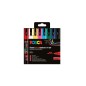Uni Posca PC5BR set 8 pennarelli punta brush 1-4 mm colori assortiti Uni Posca PC5BR set 8 pennarelli punta brush 1-4 mm colori assortiti