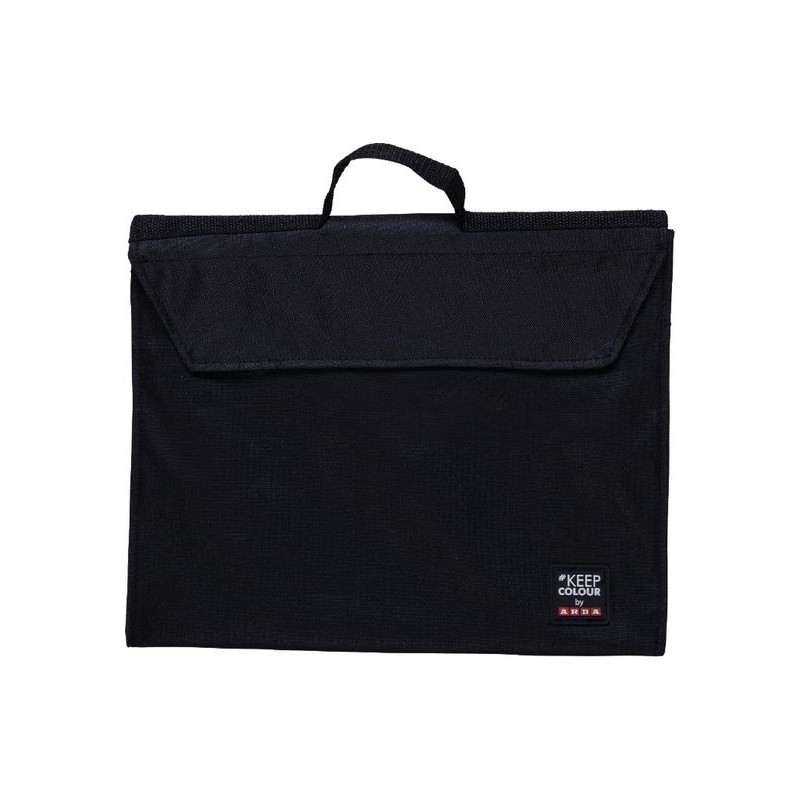 Arda cartella portadisegni in nylon 29 x 37 cm nera con maniglia 0224N
