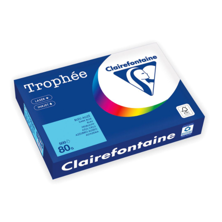 Clairefontaine Trophee carta colorata A4 80 g blu Alizé 500 fogli 1774C