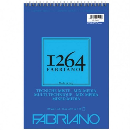 FABRIANO blocco schizzi 1264 mix media spirale A4 gr.300 fg.30 19100643