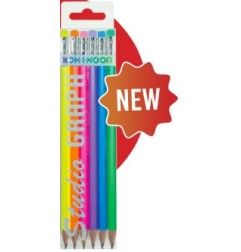 MATITE NERE KIN STUDIO GRAPH FLUO C/GOMMA 6pz DH3706-THB