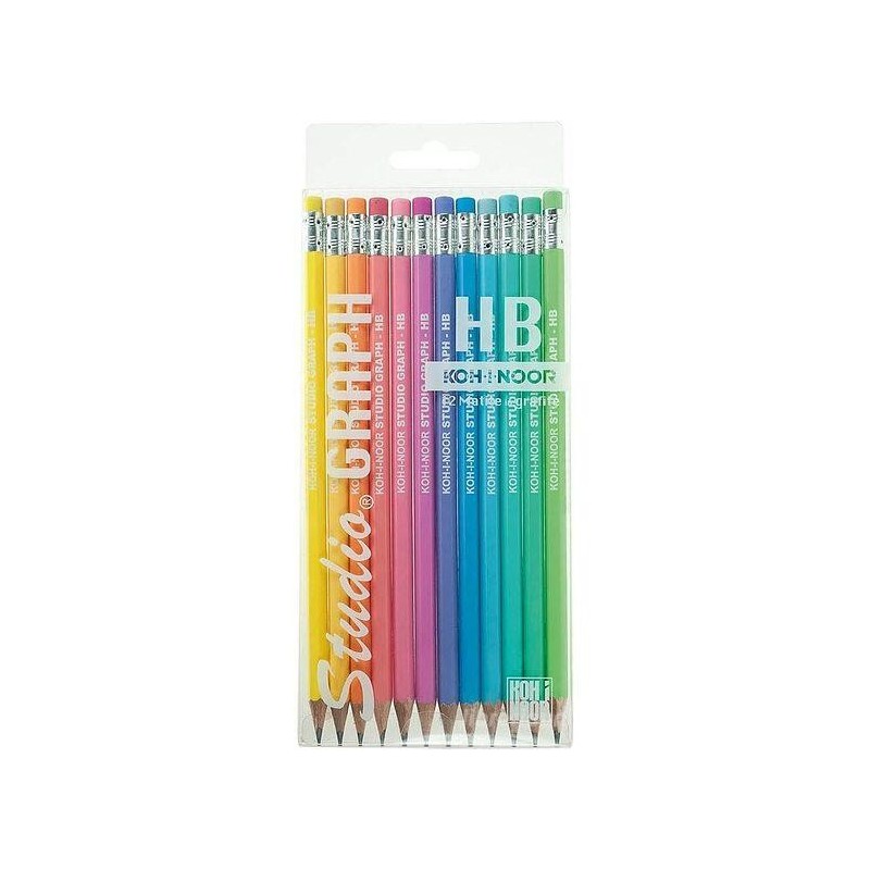 MATITE NERE KIN STUDIO GRAPH PASTEL C/GOMMA 12pz DH3712-THB