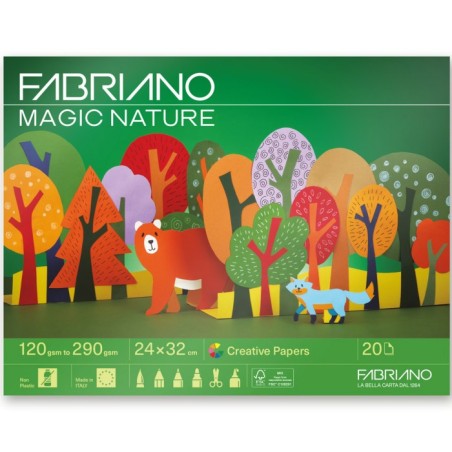 FABRIANO MAGIC NATURE CARTA CREATIVA 24X32 POCHETTE 20fg S0400009