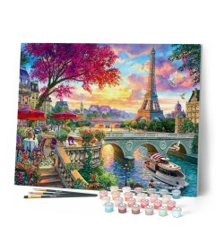 Figured'Art Cena sulla Senna kit pittura con numeri tela 40x50 cm con telaio FA10036-Y