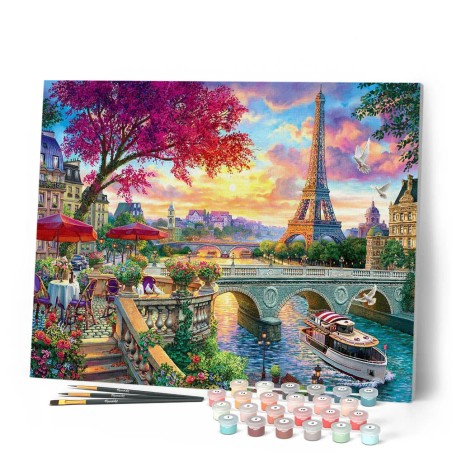 Figured'Art Cena sulla Senna kit pittura con numeri tela 40x50 cm con telaio FA10036-Y