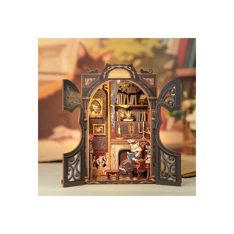 Figured'Art Lo Studio del Conte Gatto book nook DIY 121 pezzi 17x10x11,5 cm SD03 Figured'Art Lo Studio del Conte Gatto book nook DIY 121 pezzi 17x10x11,5 cm SD03