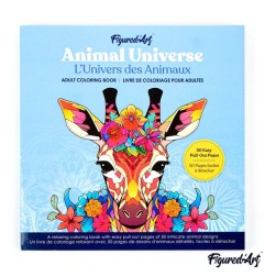 Figured'Art L'Universo degli Animali libro da colorare adulti mandala 50 pagine CB-AU01