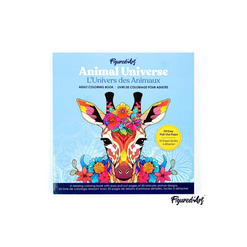 Figured'Art L'Universo degli Animali libro da colorare adulti mandala 50 pagine CB-AU01