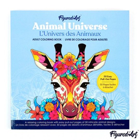 Figured'Art L'Universo degli Animali libro da colorare adulti mandala 50 pagine CB-AU01