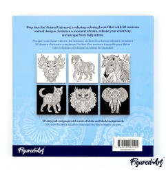 Figured'Art L'Universo degli Animali libro da colorare adulti mandala 50 pagine CB-AU01