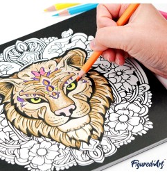 Figured'Art L'Universo degli Animali libro da colorare adulti mandala 50 pagine CB-AU01