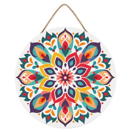 Figured'Art Mandala Floreale kit diamond painting disco legno 30 cm DP-RFA036