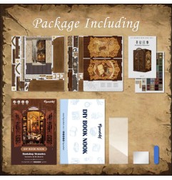 Figured'Art Ricordi in Libreria book nook kit creativo con LED 17x11,4x9,4 cm SD01