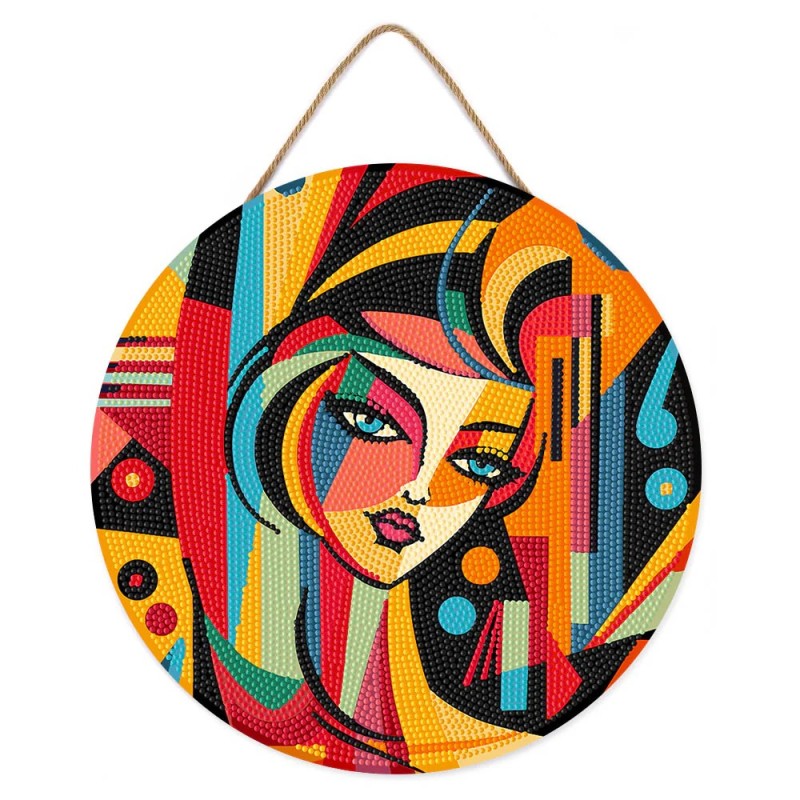 Figured'Art Donna astratta kit diamond painting disco legno 30 cm da appendere DP-RFA042 Figured'Art Donna astratta kit diamond painting disco legno 30 cm da appendere DP-RFA042