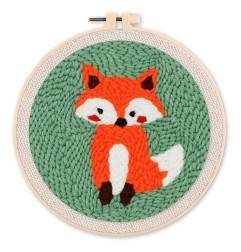 Figured'Art Volpe kit ricamo punch needle con ago magico telaio 20 cm CX021004