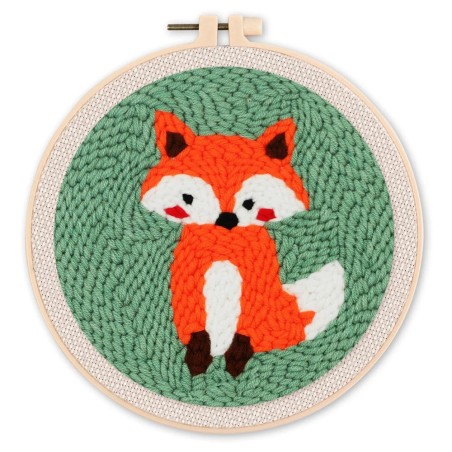 Figured'Art Volpe kit ricamo punch needle con ago magico telaio 20 cm CX021004