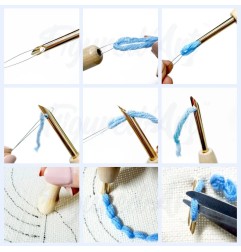 Figured'Art Volpe kit ricamo punch needle con ago magico telaio 20 cm CX021004
