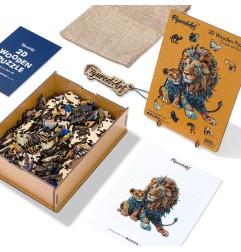 Figured'Art Leone e cucciolo puzzle in legno 200 pezzi 26,9x28,8 cm HNWP805