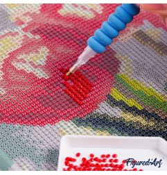 Figured'Art Gatto astratto pop art kit diamond painting tela 25x25 cm DP-SFA091-Y