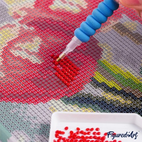 Figured'Art Gatto astratto pop art kit diamond painting tela 25x25 cm DP-SFA091-Y