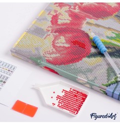 Figured'Art Gatto astratto pop art kit diamond painting tela 25x25 cm DP-SFA091-Y