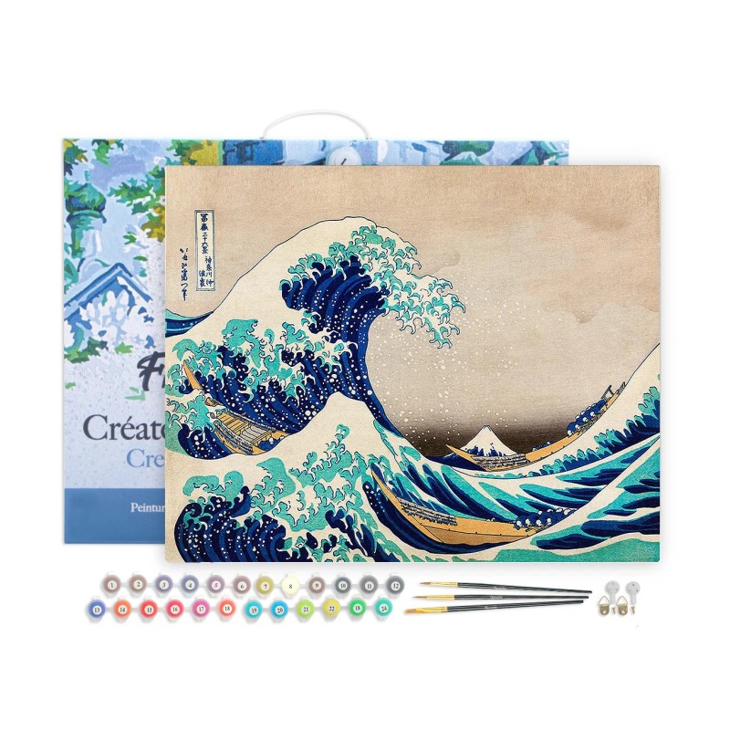 Figured'Art La Grande Onda di Kanagawa kit pittura con numeri 40x50 cm FA10121-Y Figured'Art La Grande Onda di Kanagawa kit pittura con numeri 40x50 cm FA10121-Y