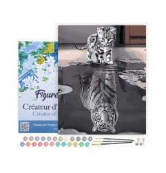 Figured'Art Gattino con riflesso di tigre kit pittura con numeri 40x50 cm PN679-Y