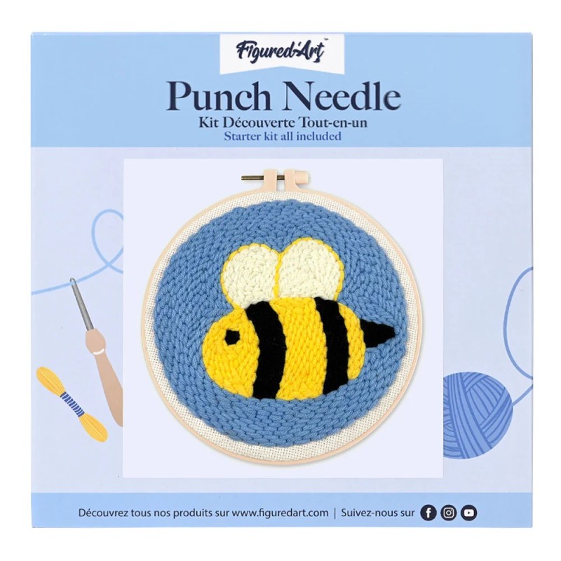 Figured'Art Ape kit ricamo punch needle con ago magico telaio 20 cm CX152 Figured'Art Ape kit ricamo punch needle con ago magico telaio 20 cm CX152