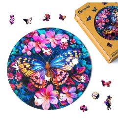 Figured'Art Farfalla e fiori puzzle in legno 200 pezzi 28,5x28,5 cm HNWP894
