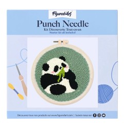 Figured'Art Panda kit ricamo punch needle con ago magico telaio 20 cm CX352
