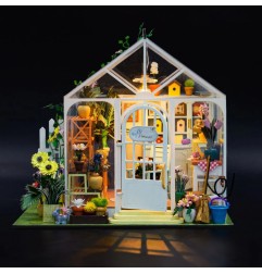 Figured'Art Fiore di Sole kit casa in miniatura in legno 103 pezzi con LED M2421