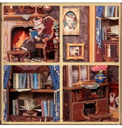 Figured'Art Lo Studio del Conte Gatto book nook DIY 121 pezzi 17x10x11,5 cm SD03