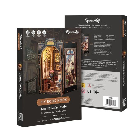 Figured'Art Lo Studio del Conte Gatto book nook DIY 121 pezzi 17x10x11,5 cm SD03