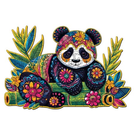 Figured'Art Panda floreale puzzle in legno 200 pezzi 34x22,5 cm HNWP930