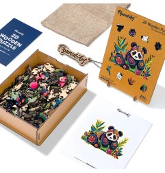 Figured'Art Panda floreale puzzle in legno 200 pezzi 34x22,5 cm HNWP930