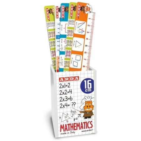 Arda espositore da banco righelli Mathematics 16 cm 24 pezzi