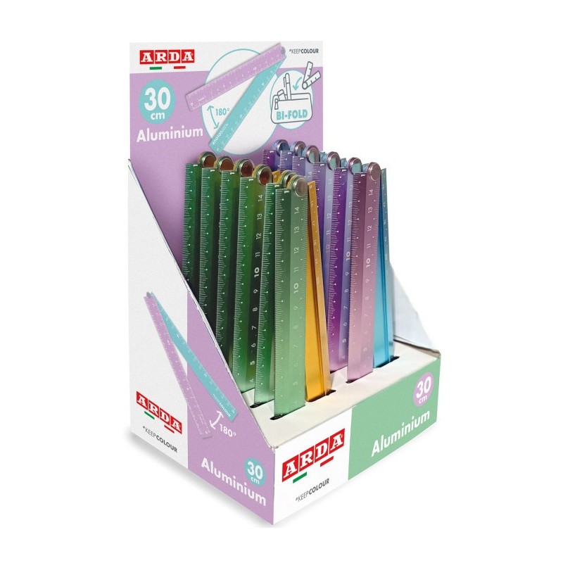 Arda riga pieghevole in alluminio 30 cm Keep Colour – confezione da 12 pezzi 1783015 Arda riga pieghevole in alluminio 30 cm Keep Colour – confezione da 12 pezzi 1783015