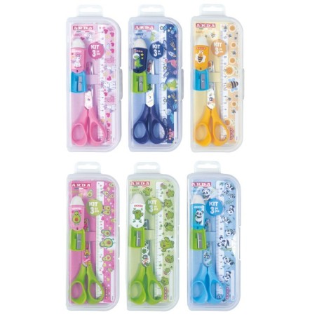 ARDA KIT REGALO FANCY FORBICE, RIGHELLO, TEMPERAMATITA - SET3FAN